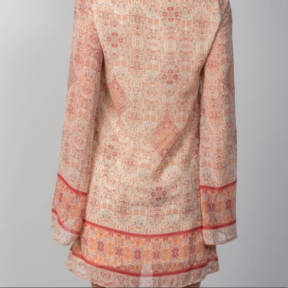 BOHO CREAM RUST DRESS - Picture 2 of 3